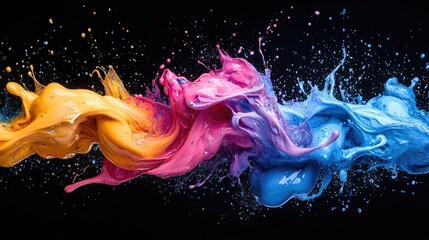 Poster - Vivid colors exploding and making a big splash