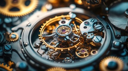 Aufkleber - Complex clockwork mechanism ticking away time
