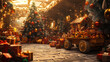 © Maria Starus - A room filled with lots of presents and christmas trees
