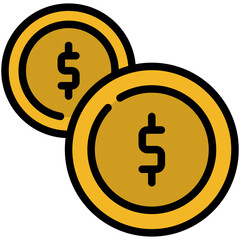 coin filled line icon