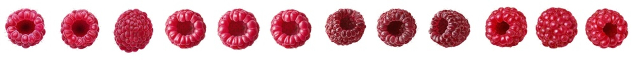 Poster - An illustration of ripe raspberries on a white background