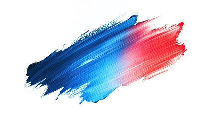 Wall Mural - one single blue and red gradient abstract smear smudge brush stroke isolated on white background