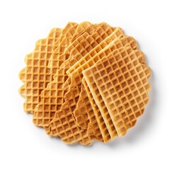 Wall Mural - Wafers top view isolated on a white background