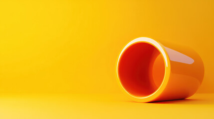 Canvas Print - Yellow Cylinder Abstract.