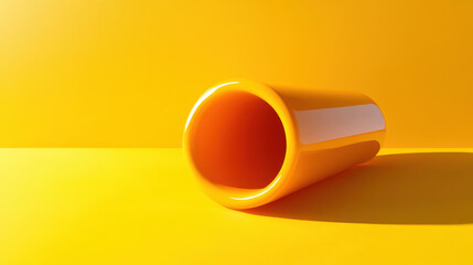 Canvas Print - Yellow Cylinder Minimalism.