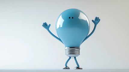 Sticker - Blue Bulb Character.