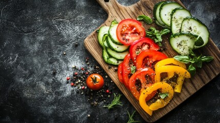 Wall Mural - Organic veggies on a board