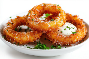 Poster - Fried Onion Rings Isolated