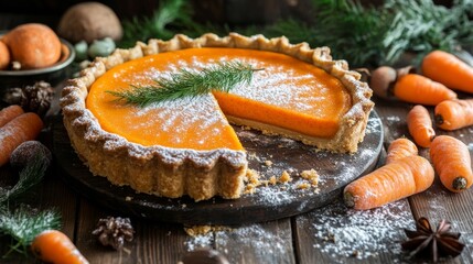 Wall Mural - Carrot pie with sugar