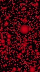 Wall Mural - vertical red balls floating in space 4k features red spheres floating through space with a black bac