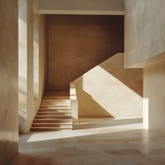 Canvas Print - Modern Staircase With Minimalist Architecture