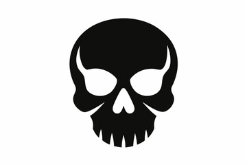 Wall Mural - skull illustration vector silhouette, icon style