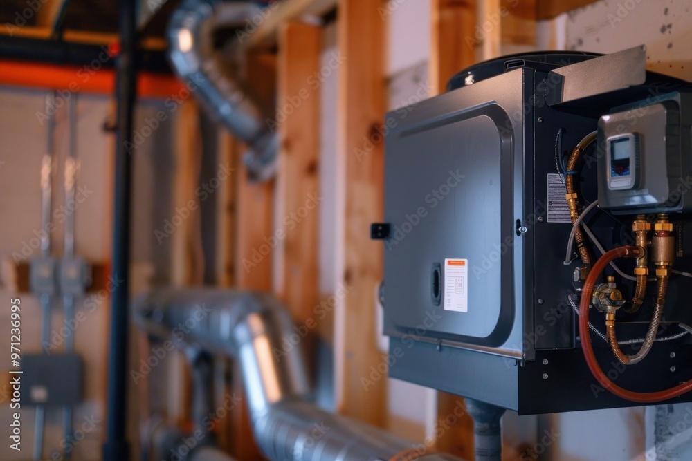 Brand new high efficiency hvac tankless hot water heater system is ...