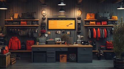 Wall Mural - modern website layout with parallax scrolling effect, trendy web design feature, immersive user expe