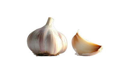 Garlic peeled garlic isolated on transparent background