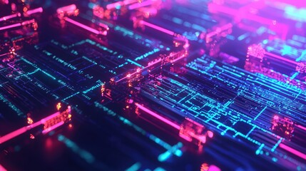 Conceptual digital illustration of blockchain technology, featuring a network of smart contracts visualized as a digital grid.