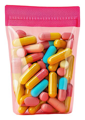 Poster - PNG Pill confectionery medication container.