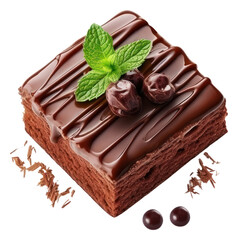 Canvas Print - PNG Chocolate cake with fresh Chocolate chocolate dessert food.