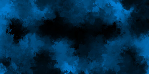 Wall Mural - blue background with clouds, dark blue grunge texture with grainy, light ink canvas for modern creat