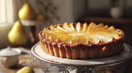 Wall Mural - Homemade pear pie with a crispy crust.