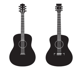 Acoustic guitar isolated on white guitar icon Vector illustration