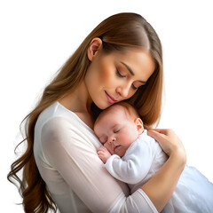 tender moment between a young mother and her baby