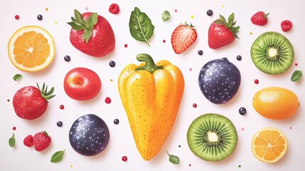 Wall Mural - Vibrant Fruit Still Life