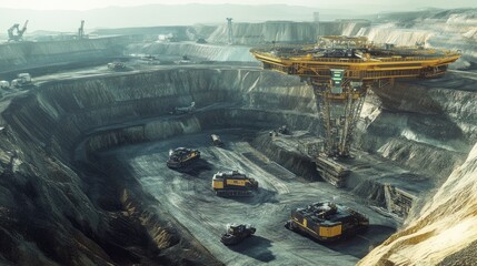 Three men in orange safety gear stand in front of a large orange machine