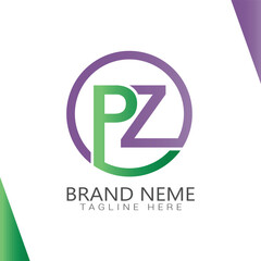 Wall Mural - pz flat logo templates design