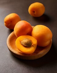 Canvas Print - apricots from farm to table, showcasing the natural beauty and taste of freshly picked, organic apricots. Experience the essence of pure, sun-ripened sweetness with every vibrant, juicy bite