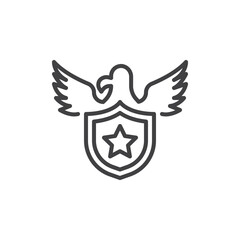 Wall Mural - Military Badge line icon