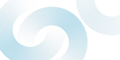 Wall Mural - abstract blue circle lines on white background. geometric stripe line art design. modern gradient li