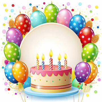 a birthday card template on white