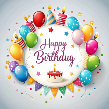 a birthday card template on white