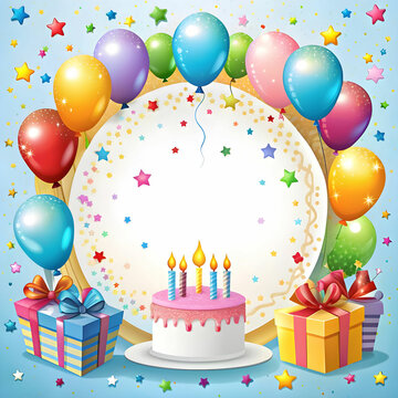 a birthday card template on white