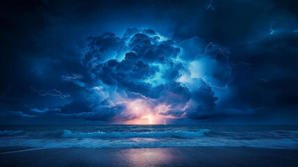 thunderstorm brewing over the ocean dark cloud