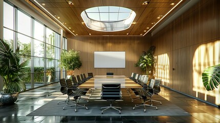 Wall Mural - Interior design a perspective of a modern meeting for business. AI generate illustration