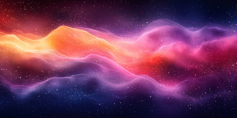 Abstract cosmic background with pink and orange clouds.