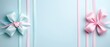 © nattapon98 - Delicate pastel ribbons with intricate bows, arranged gracefully on a soft blue background, perfect for festive celebrations or gift wrapping themes.