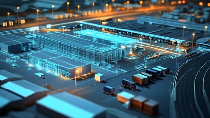 Poster - detailed 3d rendering of a cutting-edge virtual model showcasing the interconnected complexities of 