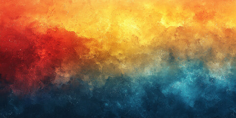 Canvas Print - Abstract watercolor background in red, yellow, and blue.