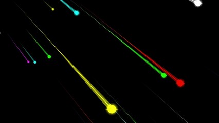 Wall Mural - Beautiful illustration of falling colorful stars on plain black background