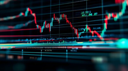 Poster - Financial Market Chart on a Screen