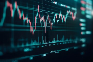 Poster - Stock Market Chart on a Computer Screen