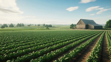 Breathtaking Expansive Organic Farm Landscape