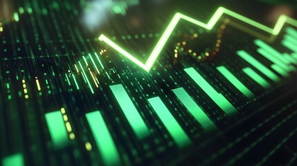 Poster - Green Upward Trend Financial Chart