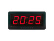 © andy0man - number 2025 illumination on electronic clock screen isolated on transparent, led sign showing time for beginning new year countdown