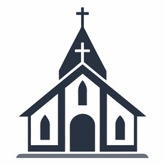 Church of the Holy Cross, minimalist church logo vector art