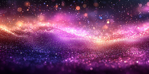 Wall Mural - Sparkling purple and pink glitter with a blurred bokeh background.