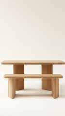 Poster - Wooden Table and Bench Set.